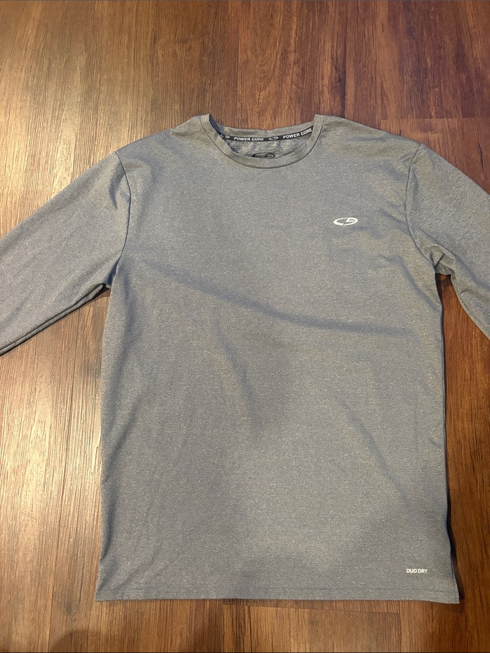 Champion Youth XXL Long Sleeve Dry Fit Performance Tee - Heather Gray